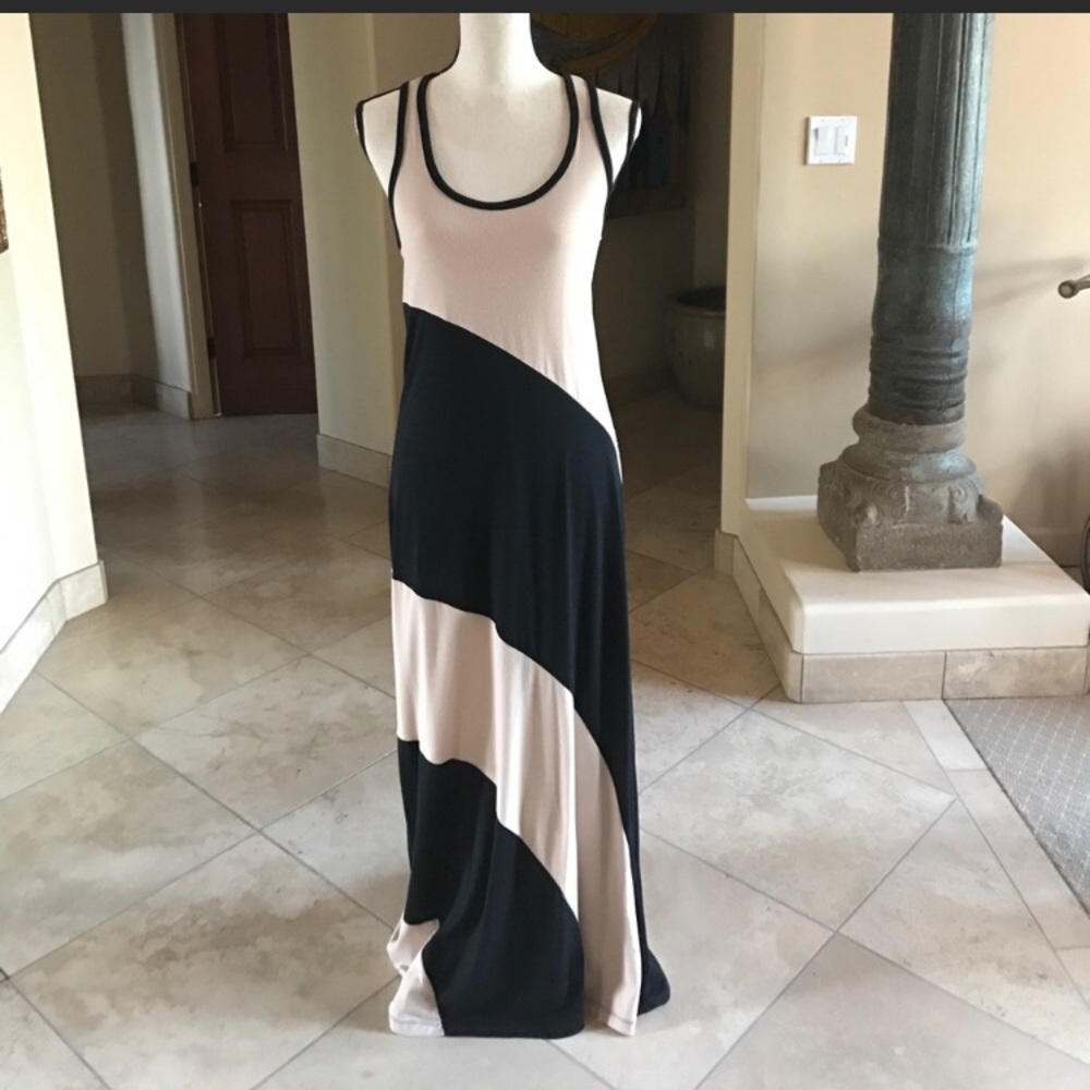 Anatomie black and tan maxi dress
